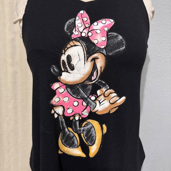 Disney Minnie Mouse Black Muscle Tank Top Women's XS Graphic Tee - Picture 2 of 9